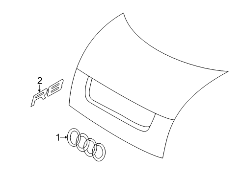 2014 Audi R8 Exterior Trim - Engine Lid Diagram 1