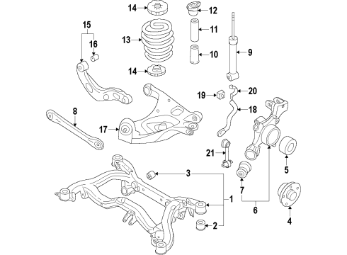 2005 Audi A4 Quattro Suspension Crossmember Front Mount Diagram for 8H0-505-145-E