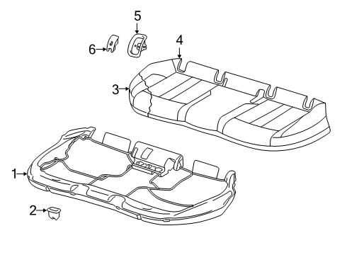2022 Audi A7 Sportback Rear Seat Components Diagram 4