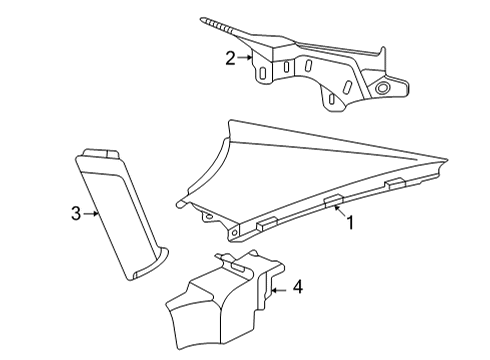 2024 Audi e-tron GT Upper Pillar Trim Diagram for 4J3-867-288-1E0
