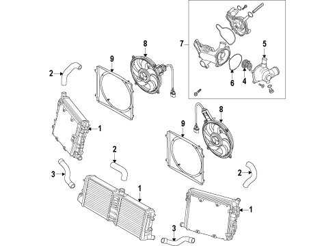 2012 Audi R8 Cooling System, Radiator, Water Pump, Cooling Fan Diagram 3