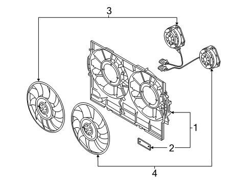 2013 Audi A7 Quattro Cooling System, Radiator, Water Pump, Cooling Fan Diagram 1