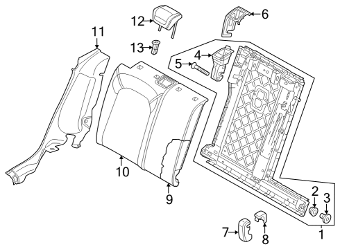 2024 Audi Q4 e-tron Headrest Guide Diagram for 8Y0-886-919-A-4PK