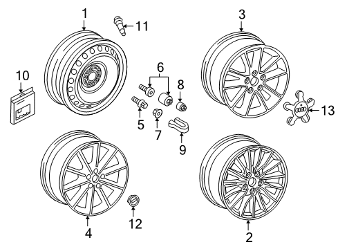 2020 Audi A3 Wheels, Covers & Trim Diagram 1