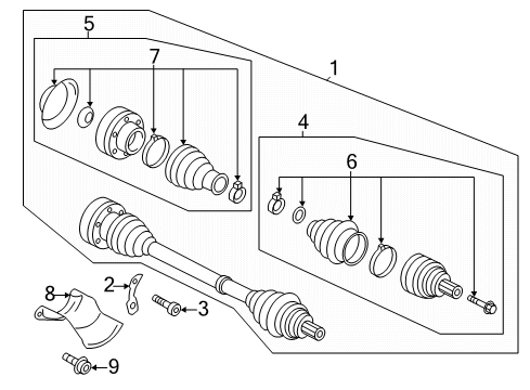 2022 Audi S5 Drive Axles - Rear Diagram 2