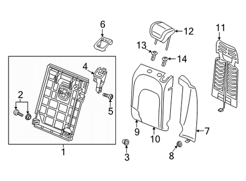 2022 Audi RS7 Sportback Rear Seat Components Diagram 2