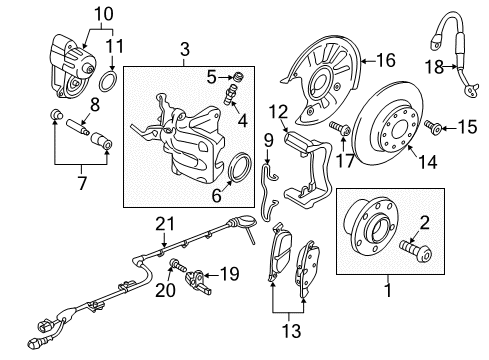 2017 Audi A3 Brake Components, Brakes Diagram 3