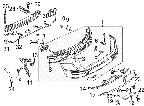 2017 Audi Q5 Rear Bumper Diagram 1
