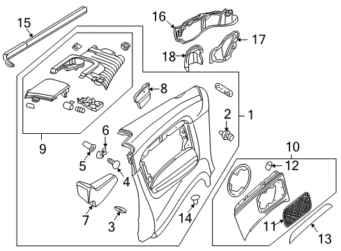 2006 Audi A4 Interior Trim - Quarter Panels Diagram 1