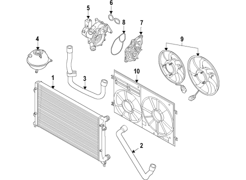 2019 Audi TT Quattro Upper Hose Diagram for 8S0-122-101-M