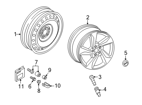 2019 Audi Q3 Wheel, Alloy Diagram for 83A-601-025-H
