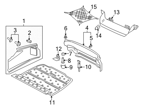 2004 Audi TT Interior Trim - Rear Body Diagram 1