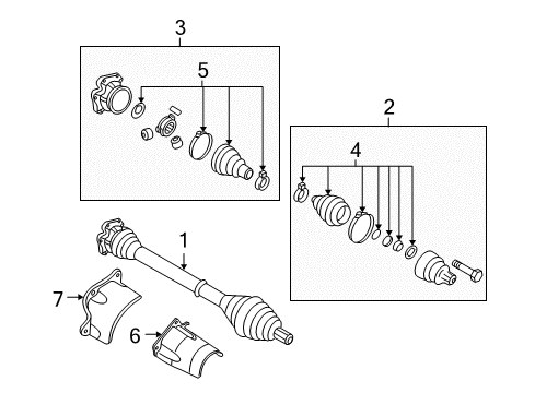 2008 Audi A4 Quattro Drive Axles - Front Diagram 6