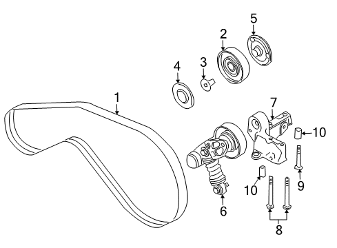 2008 Audi Q7 Belts & Pulleys, Maintenance Diagram 2