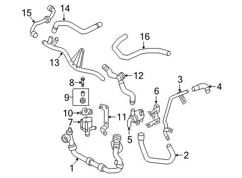2019 Audi TTS Quattro Auxiliary Pump Mount Bracket Diagram for 06K-121-093-H