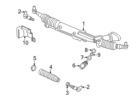 2002 Audi Allroad Quattro Steering Column & Wheel, Steering Gear & Linkage Diagram 3