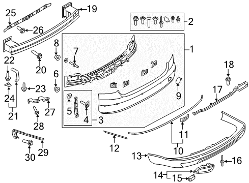 2017 Audi A8 Quattro Rear Bumper Diagram 1