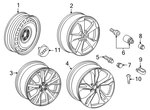 2019 Audi S5 Wheel, Alloy Diagram for 8W0-601-025-CF