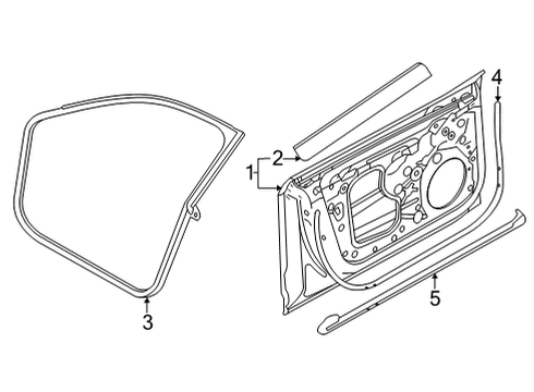 2023 Audi e-tron GT Lower Weatherstrip Diagram for 4J3-837-625-A
