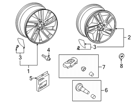 2023 Audi e-tron GT Wheel, Alloy Diagram for 4J3-601-025-S