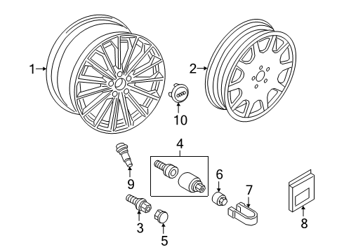 2022 Audi S8 Wheel, Alloy Diagram for 4N0-601-025-S