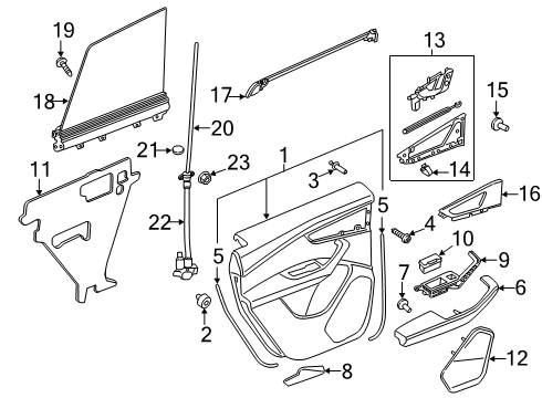 2020 Audi RS Q8 Armrest Diagram for 4M8-867-363-11C