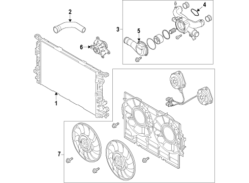 2012 Audi A8 Quattro Cooling System, Radiator, Water Pump, Cooling Fan Diagram 4