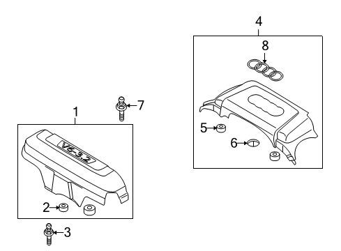2009 Audi A4 Quattro Engine Appearance Cover Diagram 3