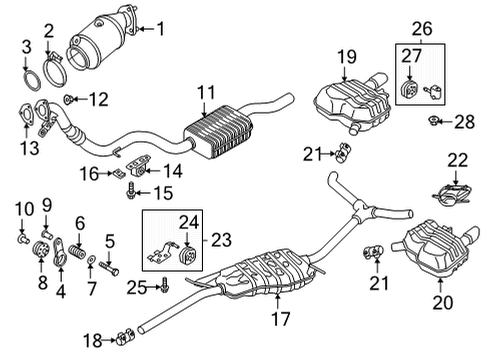 2022 Audi A5 Quattro Exhaust Components Diagram 1