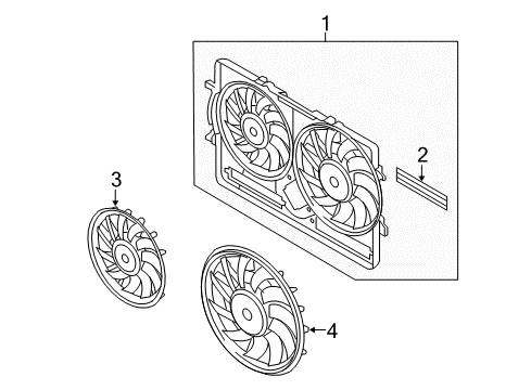 2017 Audi S5 Cooling System, Radiator, Water Pump, Cooling Fan Diagram 2