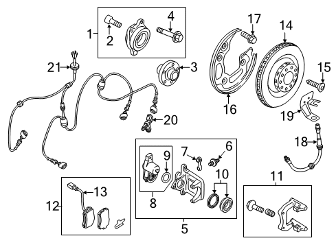 2013 Audi A8 Quattro Brake Pads Diagram for 4H0-698-151-S