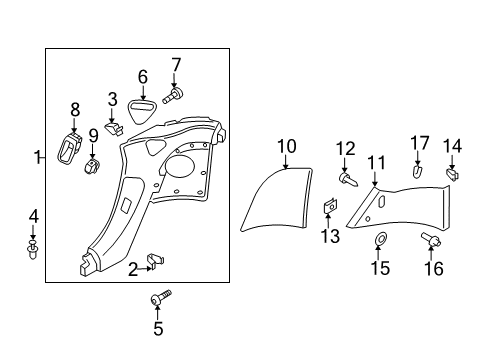 2014 Audi R8 Interior Trim - Quarter Panels Diagram 2