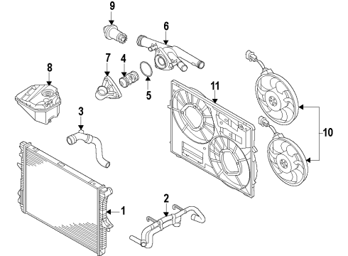 2010 Audi Q7 Fan & Motor Diagram for 7L0-959-455-F