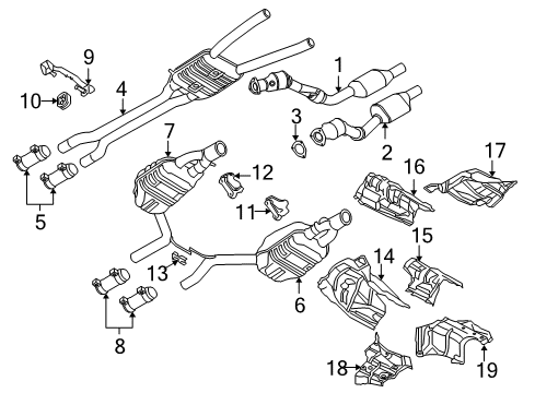 2006 Audi S4 Exhaust Components Diagram 1