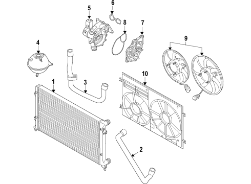 2016 Audi A3 Cooling System, Radiator, Water Pump, Cooling Fan Diagram 3