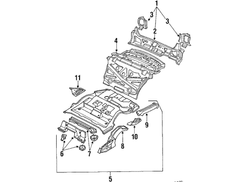 1992 Audi 80 Rear Body Diagram 2