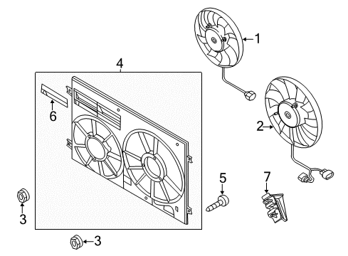 2012 Audi TT Quattro Cooling System, Radiator, Water Pump, Cooling Fan Diagram 2