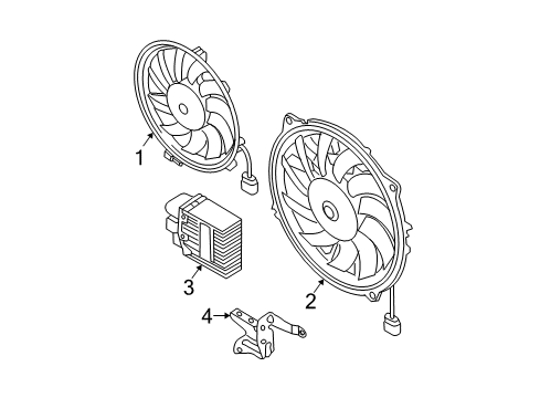 2007 Audi RS4 Cooling System, Radiator, Water Pump, Cooling Fan Diagram 1