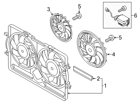 2017 Audi Q5 Cooling System, Radiator, Water Pump, Cooling Fan Diagram 1