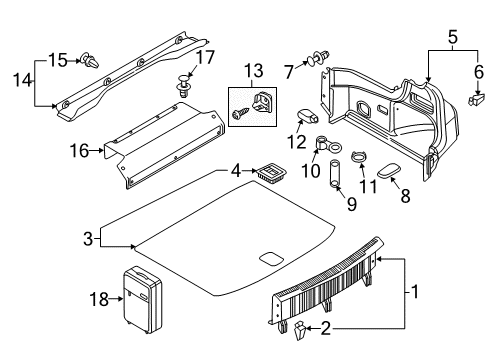 2016 Audi A3 Interior Trim - Rear Body Diagram 1