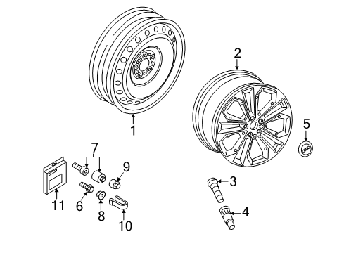 2021 Audi Q3 Wheel, Alloy Diagram for 83A-601-025-E