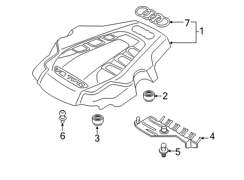2016 Audi A7 Quattro Engine Cover Diagram for 06E-103-925-Q