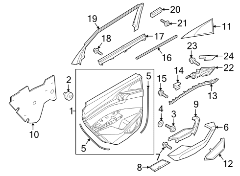 2024 Audi Q8 e-tron Sportback Interior Trim - Rear Door Diagram 1