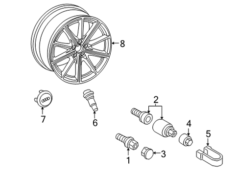 2022 Audi RS6 Avant Wheels, Covers & Trim Diagram 1