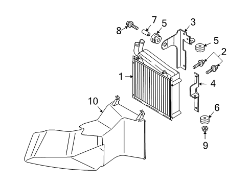 2009 Audi TT Quattro Radiator & Components Diagram 1