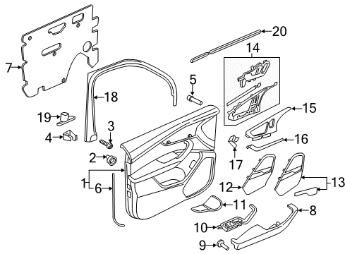 2018 Audi Q7 Armrest Diagram for 4M0-867-166-A-SE2