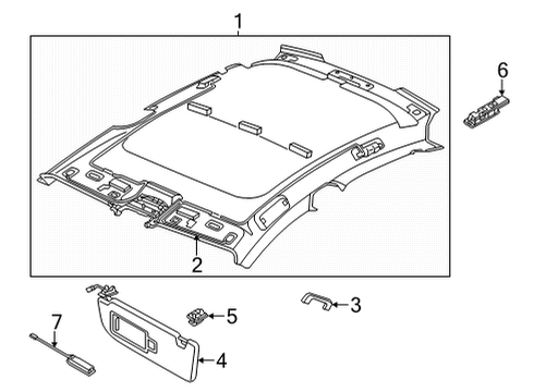 2022 Audi e-tron GT Vanity Lamp Diagram for 4M0-947-105-A