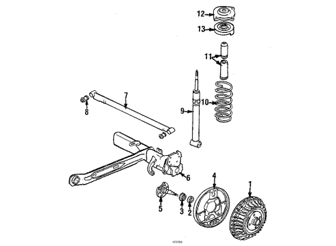 1986 Audi 5000 Spring Insulator Diagram for 447-511-115-952