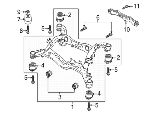 2021 Audi A8 Quattro Suspension Mounting - Rear Diagram 1