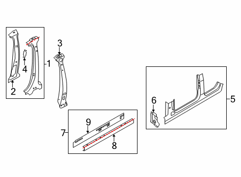 2010 Audi A4 Quattro Center Pillar & Rocker Diagram 2